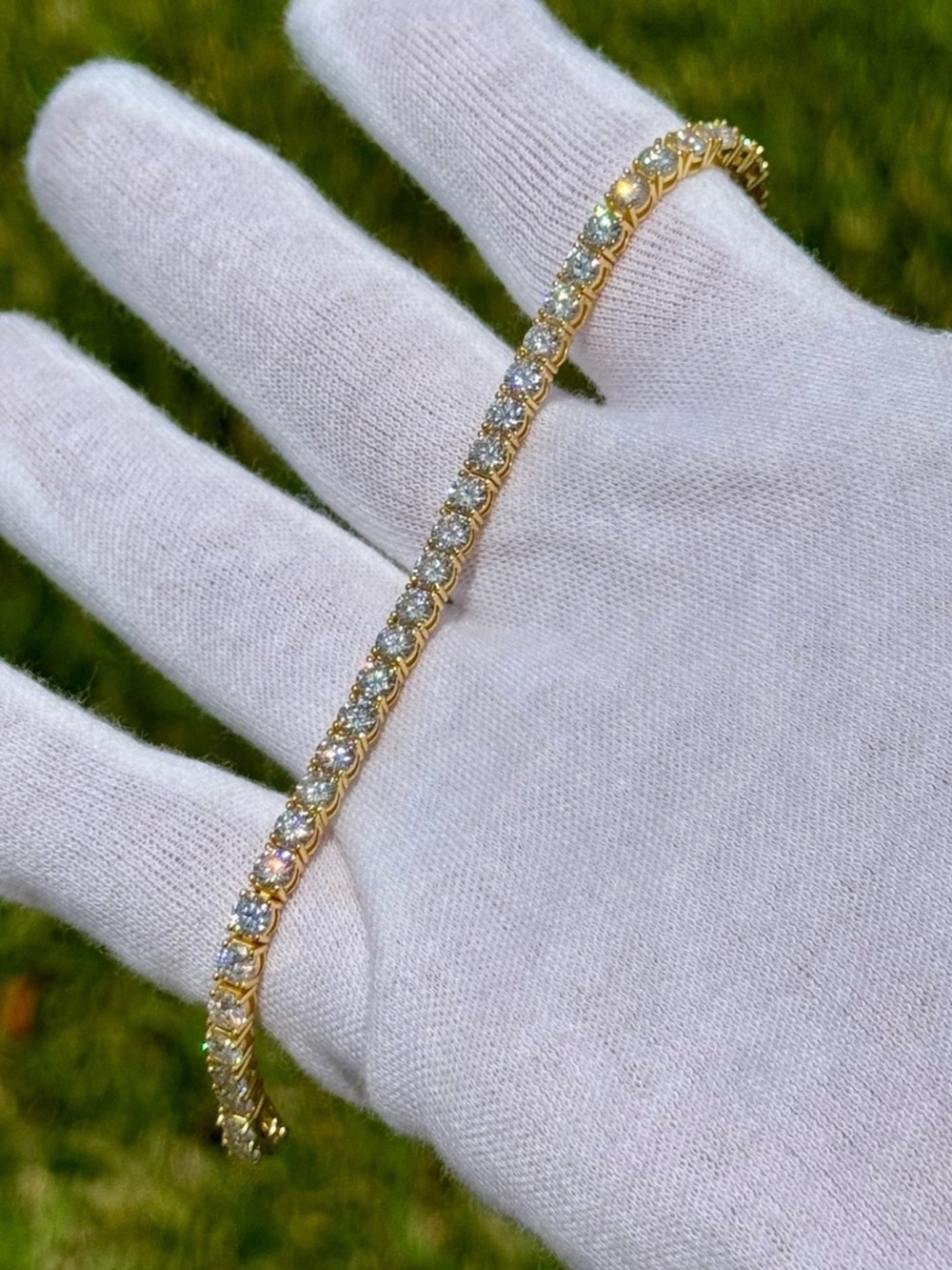 18K Gold Plated, 11.7CTW Moissanite Tennis Bracelet